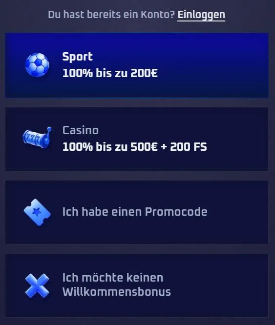 Sportaza Casino Registrierung
