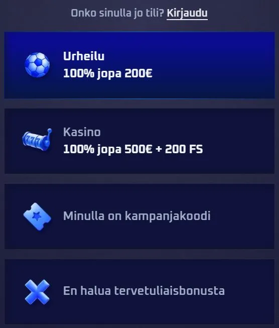 Sportaza Casino rekisteröinti
