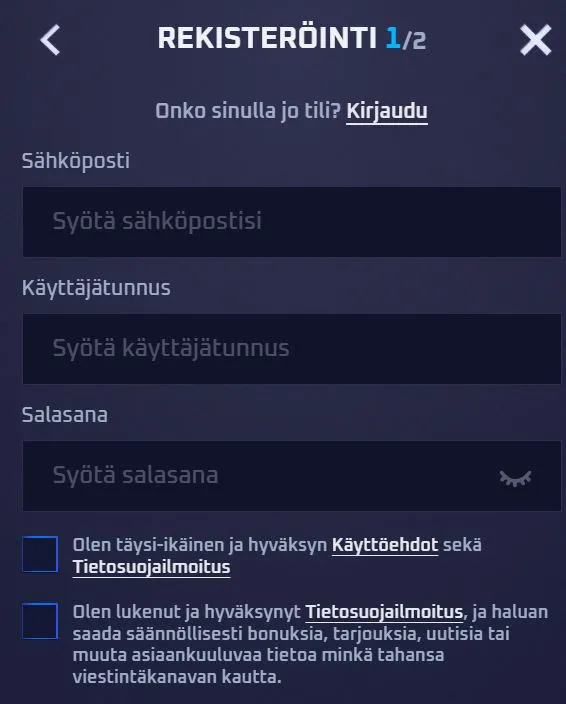 Sportaza Casino rekisteröinti
