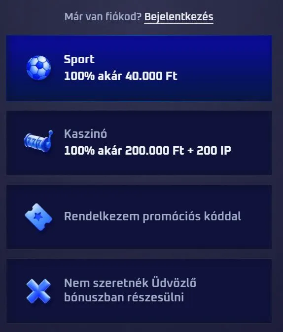 Sportaza Casino regisztráció