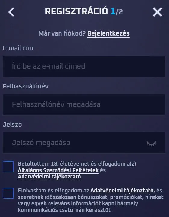 Sportaza Casino regisztráció