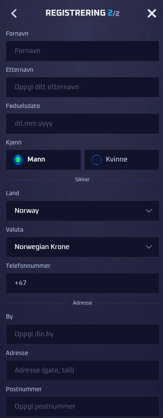 Sportaza Casino Kasinoregistrering