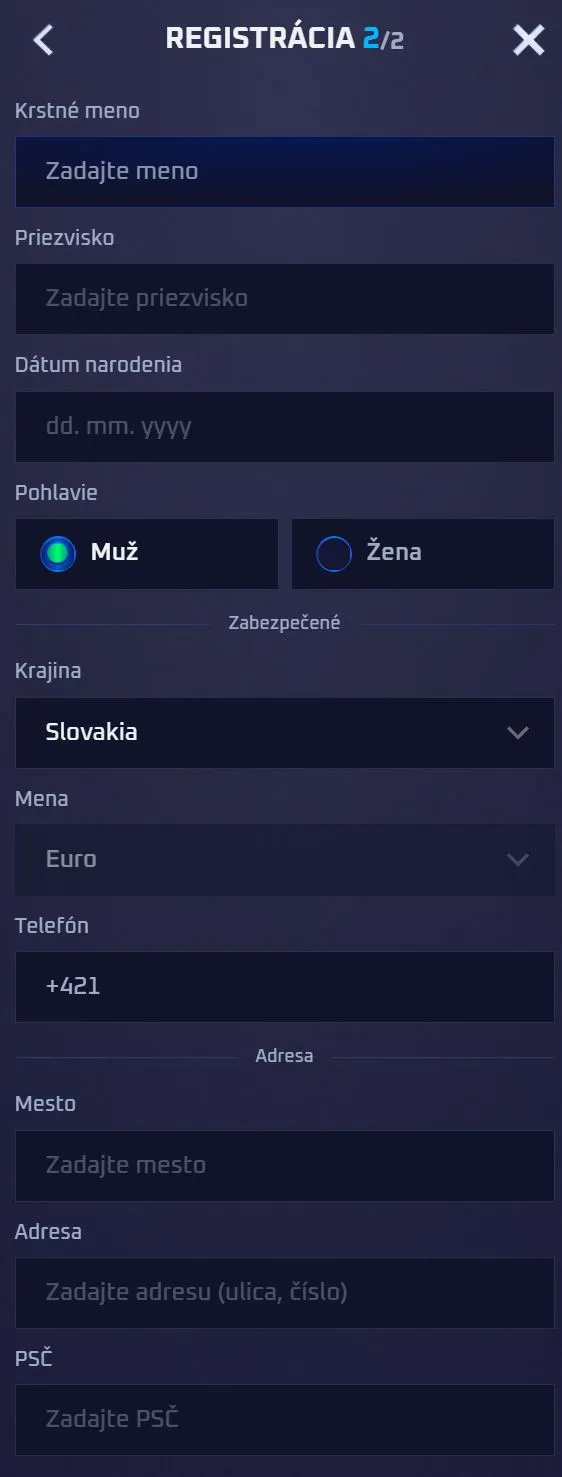 Sportaza Casino registrácia